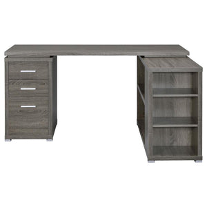 Yvette - 3-Drawer L-Shape Computer Desk - Weathered Gray
