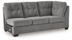 This right-arm facing sofa is made with polyester upholstery. Pairs with other items in the series to make a sectional.<br><br><b>Additional Dimensions</b><br><ul><li>Arm height: 38-"</li><li>Seat depth: 23-"</li><li>Seat height: 20-"</li><li>Top of cushi