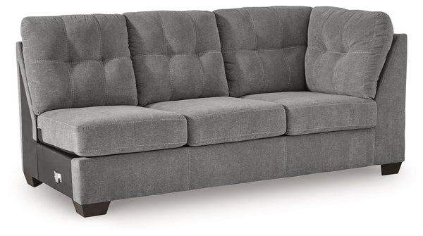 This right-arm facing sofa is made with polyester upholstery. Pairs with other items in the series to make a sectional.<br><br><b>Additional Dimensions</b><br><ul><li>Arm height: 38-"</li><li>Seat depth: 23-"</li><li>Seat height: 20-"</li><li>Top of cushi