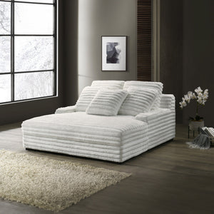  perfect for both lounging and accommodating guests. Featuring 100% white polyester fabric with a fluffy
