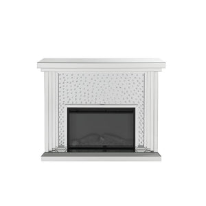  Clear Glass with Faux Crystal Inlay (Back Unfinished) Orientation: Free Standing NO Storage Specifications: Electric Fireplace (LED)