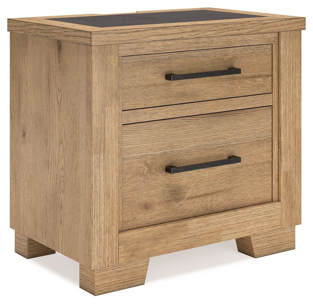 This nightstand expertly refines the raw beauty of wood, bringing a rustic vibe to urban contemporary design. It creates an organically beautiful feel in your bedroomâ€”natural details on the wood are unique to each piece, with the cement inlay providing 