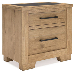 This nightstand expertly refines the raw beauty of wood, bringing a rustic vibe to urban contemporary design. It creates an organically beautiful feel in your bedroomâ€”natural details on the wood are unique to each piece, with the cement inlay providing 