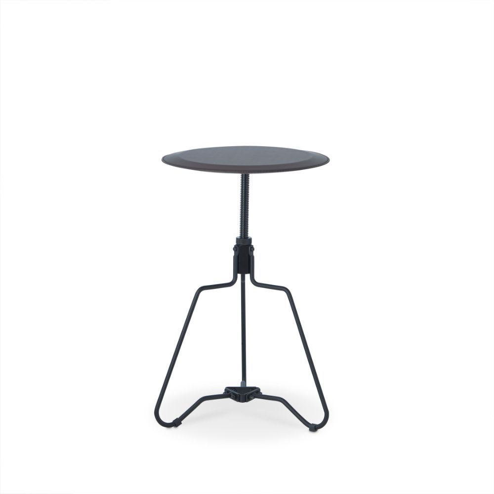 Get on board with the Contemporary style movement with the Sada end table. The breezy design of this end table keeps small space looking open. It features a metal adjustable top in walnut finish and constructs by metal black base. Bring your room to a dif