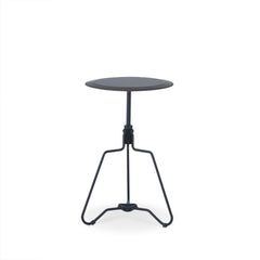 Get on board with the Contemporary style movement with the Sada end table. The breezy design of this end table keeps small space looking open. It features a metal adjustable top in walnut finish and constructs by metal black base. Bring your room to a dif