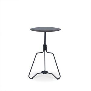 Get on board with the Contemporary style movement with the Sada end table. The breezy design of this end table keeps small space looking open. It features a metal adjustable top in walnut finish and constructs by metal black base. Bring your room to a dif