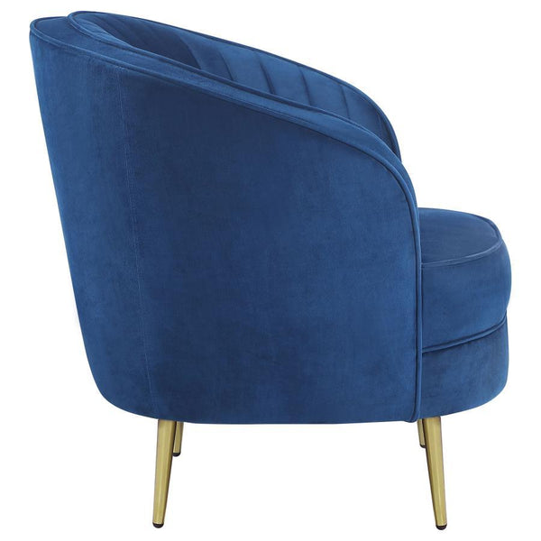 Sophia - Upholstered Channel Tufted Barrel Accent Chair - Blue