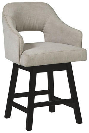 Tallenger - Beige - UPH Swivel Barstool (Set of 2)