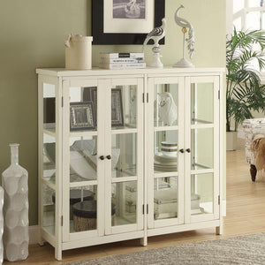  perfect for showcasing collectibles and dÃ©cor. Featuring four framed glass doors