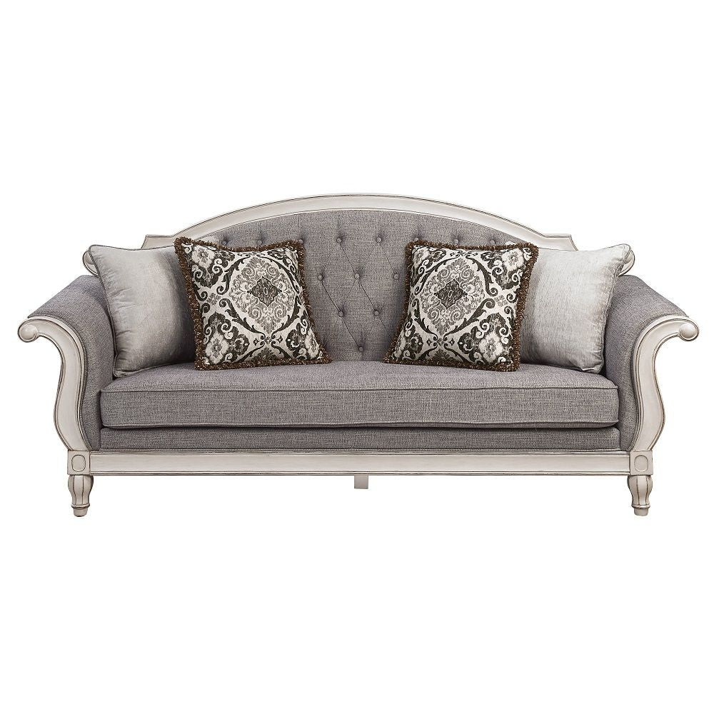 Pocket Coil Foam Density: D18 Cushion Thickness: 7-" 1 Support Leg 4 Pillows Included Button Tufted