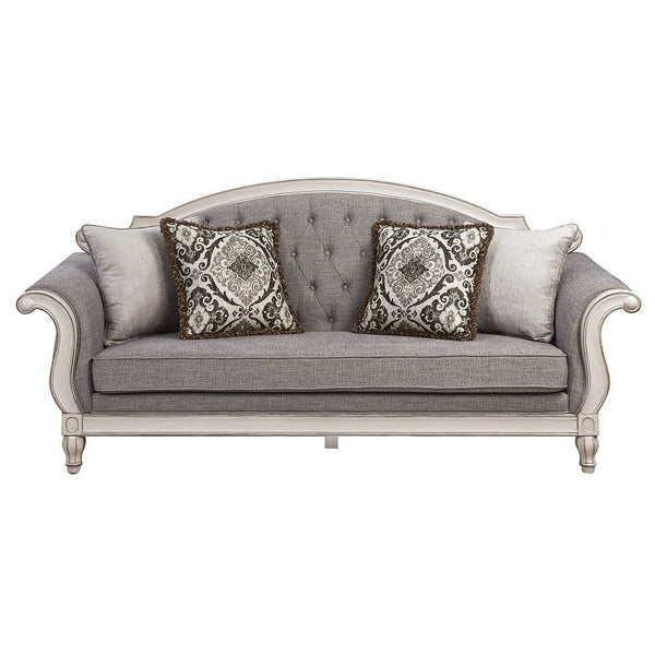 Pocket Coil Foam Density: D18 Cushion Thickness: 7-" 1 Support Leg 4 Pillows Included Button Tufted