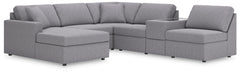Looking cool and contemporary is great. But when it comes down to it, youâ€™re all about low-maintenance lounging. With the performance fabric on this sectional with chaise, cleaning spills is a breeze. Its customizable modular design caters to your ever-