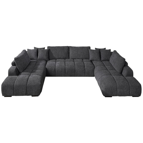 Chosen - Sectional Sofa With 3 Pillows - Dark Gray