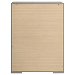 Ives - 5-Drawer Bedroom Chest Of Drawers - Gray High Gloss