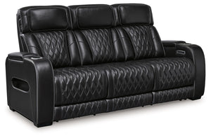 Boyington - Black - Power Reclining Sofa With Adj Headrest