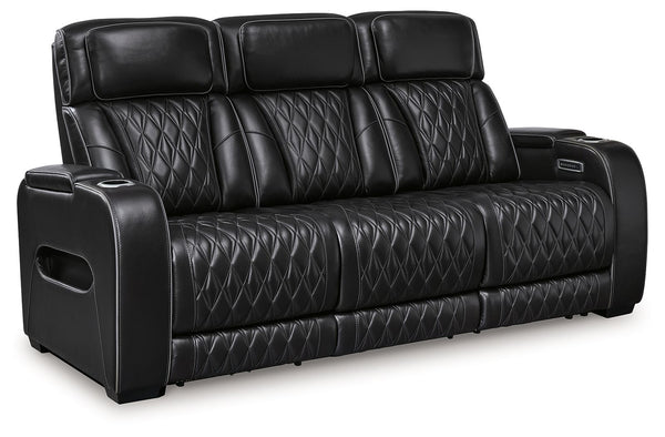 Boyington - Black - Power Reclining Sofa With Adj Headrest