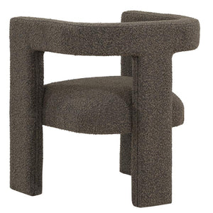 Petra - Boucle Upholstered Accent Side Chair - Chocolate Brown