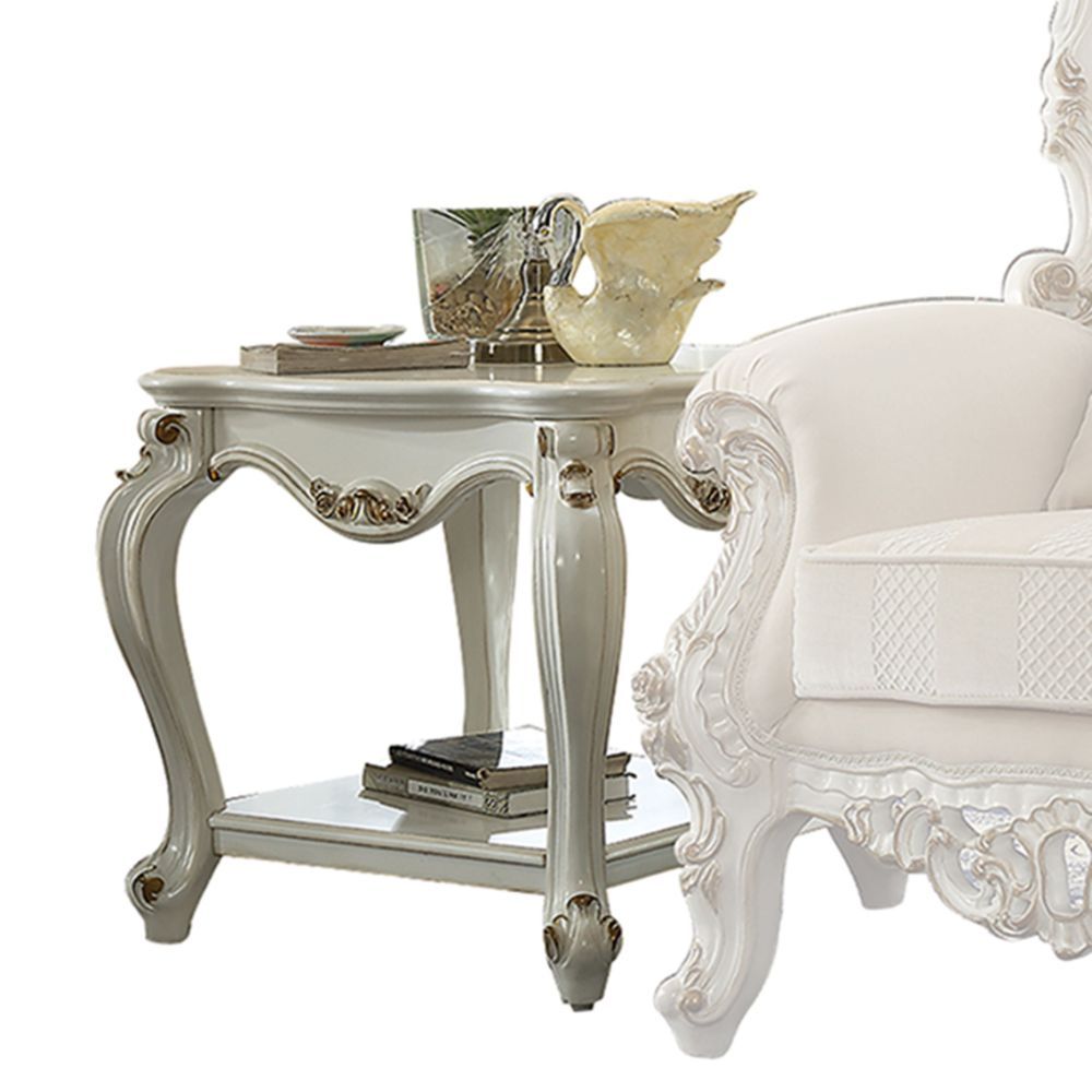 Inspire your home and create an upscale atmosphere with the Picardy occasional tables. This collection table adds classic style to any sitting area featuring a traditional handcrafted design. This luxurious features include solid wood frame in antique pea