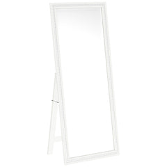 Dress up a dressing area or seating group with the glamour of a modern floor mirror. The full length design features a decorative frame complete with a support leg or its freestanding, perfect for defining an open living space or offering dimension elsewh