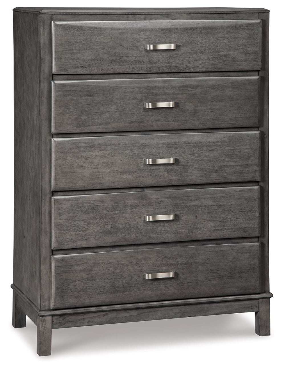 Contemporary style is shaping up beautifully. Designer elements are evident from every angle in this chest of drawers. Quality crafted with dovetail construction, the chestâ€™s contoured drawers offer endless storage options. Sporting a distinctive weathe