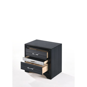  clean lines and contemporary style. This black nightstand features three drawers