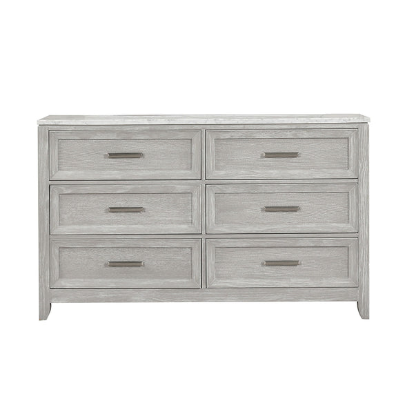  the Fiona 6 Drawer Dresser seamlessly combines the beauty of real wood with durability. Its construction features Acacia Solids