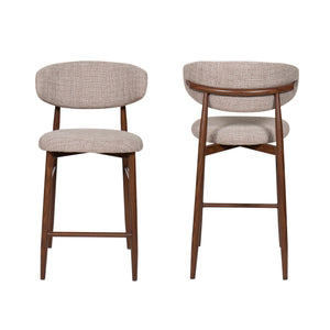 Royce - Counter Chair With Metal Frame (Set of 2) - Toast / Walnut