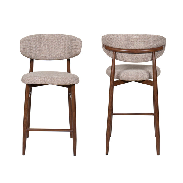 Royce - Counter Chair With Metal Frame (Set of 2) - Toast / Walnut