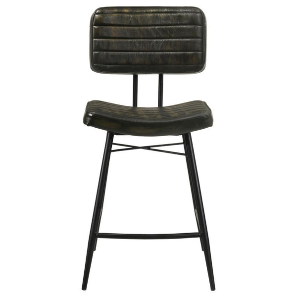 Partridge - Leather Counter Chair (Set of 2) - Antique Espresso