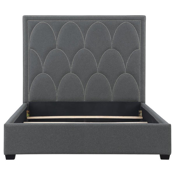 Bowfield - Upholstered Queen Panel Bed - Charcoal
