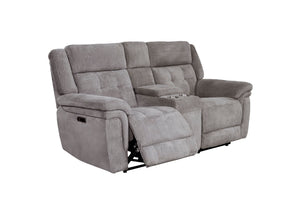 Richland - Power Reclining Sofa And Loveseat - Bristol Gray