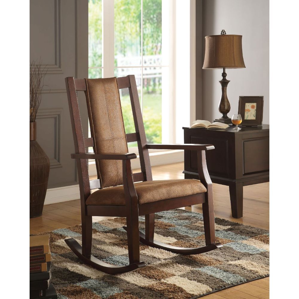 The beautiful Butsea wooden rocker will It will be the perfect addition to your living room, sunroom or deck. This graceful rocking chair features a padded seat and tall chair back for extra comfort. The smooth rocking motion and sturdy durable constructi