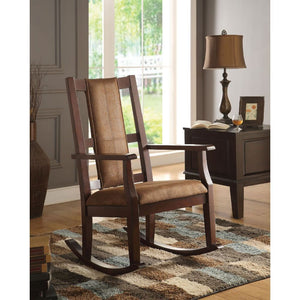  sunroom or deck. This graceful rocking chair features a padded seat and tall chair back for extra comfort. The smooth rocking motion and sturdy durable constructi