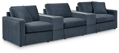 Looking cool and contemporary is great. But when it comes down to it, youâ€™re all about low-maintenance lounging. With the performance fabric on this sectional with console, cleaning spills is a breeze. Its customizable modular design caters to your ever