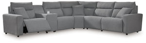 Looking cool and contemporary is great. But when it comes down to it, youâ€™re all about low-maintenance lounging. With the performance fabric on this power reclining sectional with storage, cleaning spills is a breeze. Its modular design caters to your e