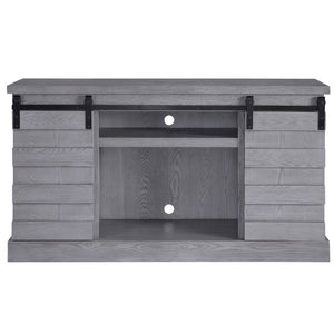  Media Compartment (1 Wooden Shelf) Max. Recommended TV Size: 60-Inch Flat Panel Back Panel with Pre-Cut Holes for Cord Mgmt (x# Holes) CONSTRUCTION] Wooden Case-Frame: Veneer (Paper)