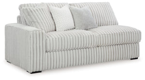 This left-arm facing sofa is made with polyester upholstery. Pairs with other items in the series to make a sectional.<br><br><b>Additional Dimensions</b><br><ul><li>Arm height: 27-"</li><li>Seat depth: 26-"</li><li>Seat height: 24-"</li><li>Top of cushio