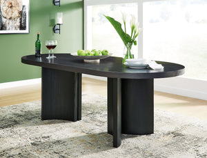 Rowanbeck - Black - 8 Pc. - Dining Table