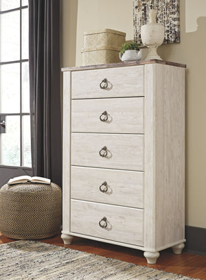 Willowton - Whitewash - 6 Pc. - Dresser
