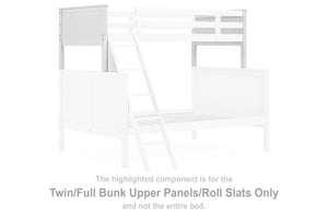 This set of twin-over-full bunk bed upper panels and roll slats is made with solid hardwood and MDF substrate. Pairs with other items in the series to make a bed kit.<br/><br/><b>Product Features</b><ul><li>Compatible with other B396 items, sold separatel