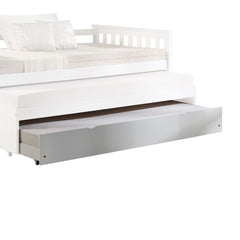 Daybed - Trundle (10-"H), Slats 12 & Hdw Caster Wheels<br/><br/><b>Product Features</b><ul><li>Case: 1Pc/1Ctn</li><li>Finish: White</li><li>Style: Mission</li><li>Materials: Wood, Casters</li></ul><br/>