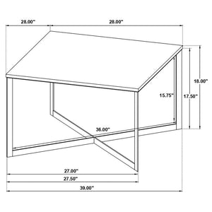 Tobin - Square Marble Top Coffee Table - White And Black