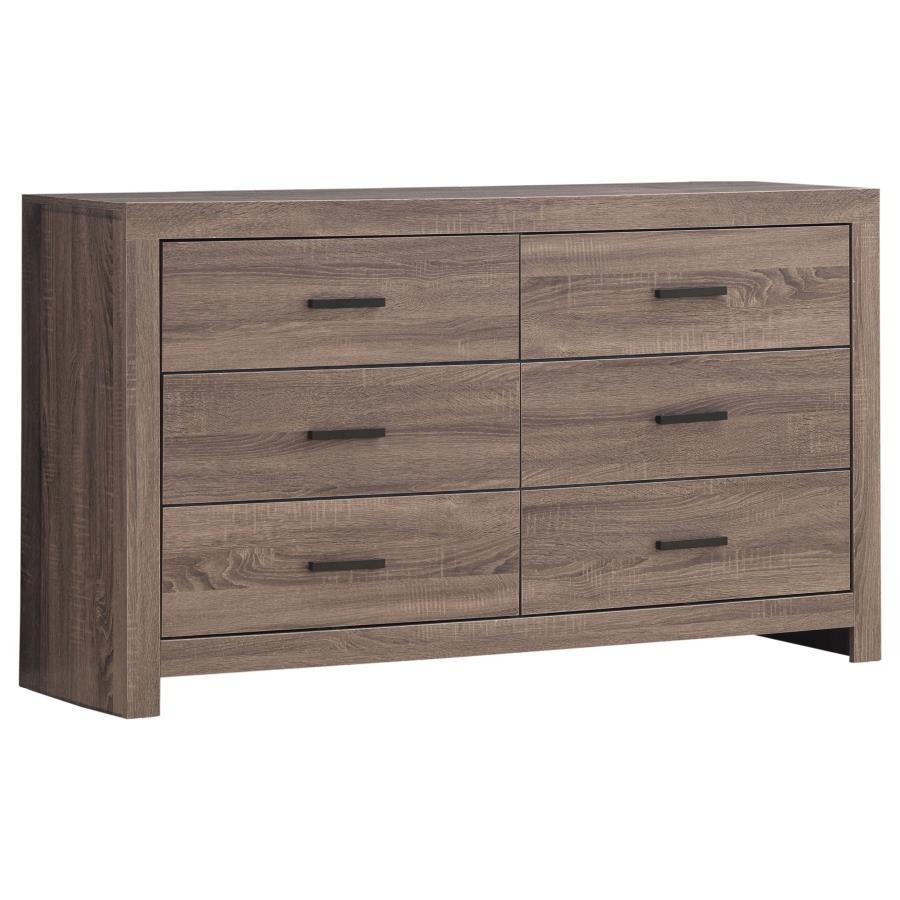 This six-drawer dresser offers a perfect balance of style and storage. Its clean-lined frame complements modern and contemporary spaces, while six spacious drawers provide ample room for clothing and accessories. Crafted from engineered wood with a durabl