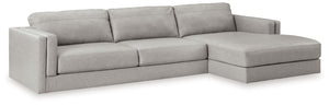 Keen on crisp, contemporary design? Adore the pleasure of leather? Look no further. This sectional with chaise satisfies on every level. Richly textured and decadently supple, the plush cushions are wrapped with expertly matched leather and faux leather u
