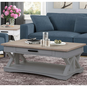  it features a contrasting wood-grain top in Weathered Natural. A lower open area is perfect for storage and dis