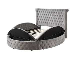 Gaiva - Queen Bed - Gray Velvet