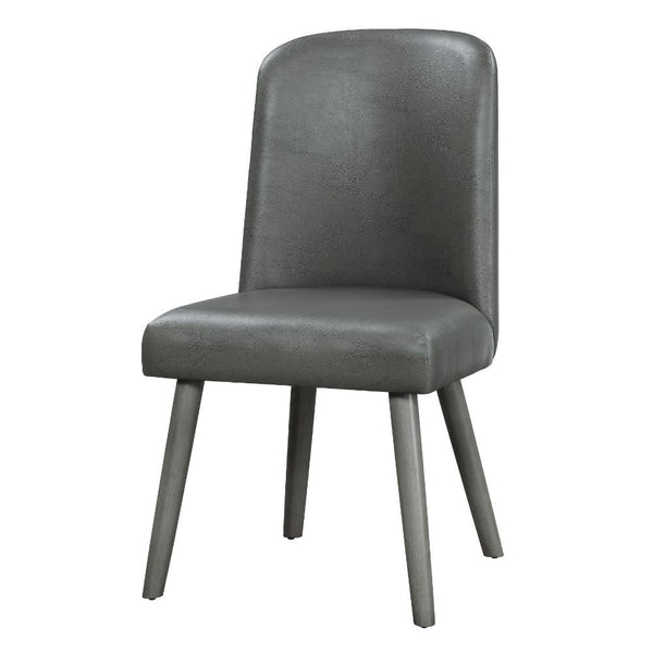 Keep everyone comfortable with the contemporary yet casual Waylon dining group. This beautiful round table features a wood top and turned pedestal base in a warm gray oak finish. Allowing seating for four people, this wonderful set is ideal for your kitch