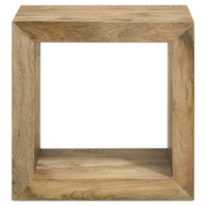  it showcases the wood-'s unique grain patterns for a touch of organic charm. The open cube design