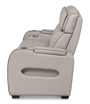 Boyington - Gray - Power Reclining Sofa With Adj Headrest