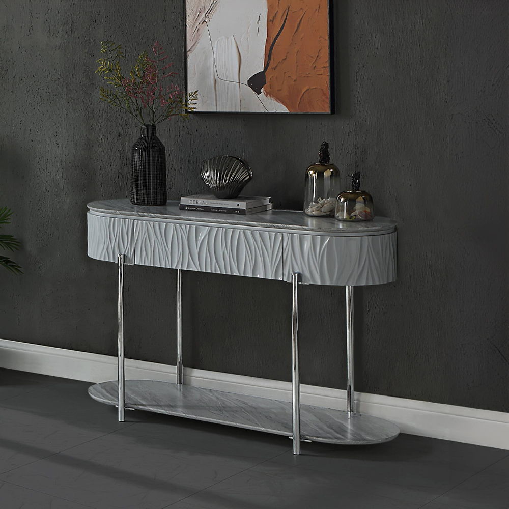High Gloss FinishMetal LegsStorage InlcudedOval & Round Style